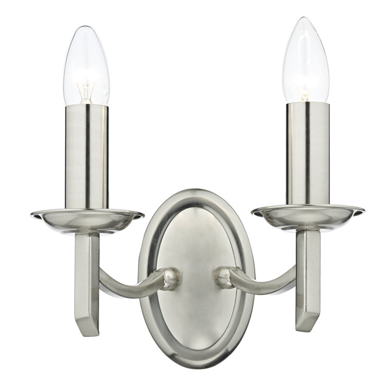 Amplas Candle Wall Light, Satin Chrome