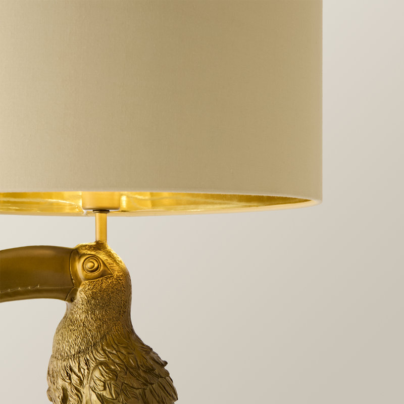 Lamp, Beige and Gold, With Bulb, Yes