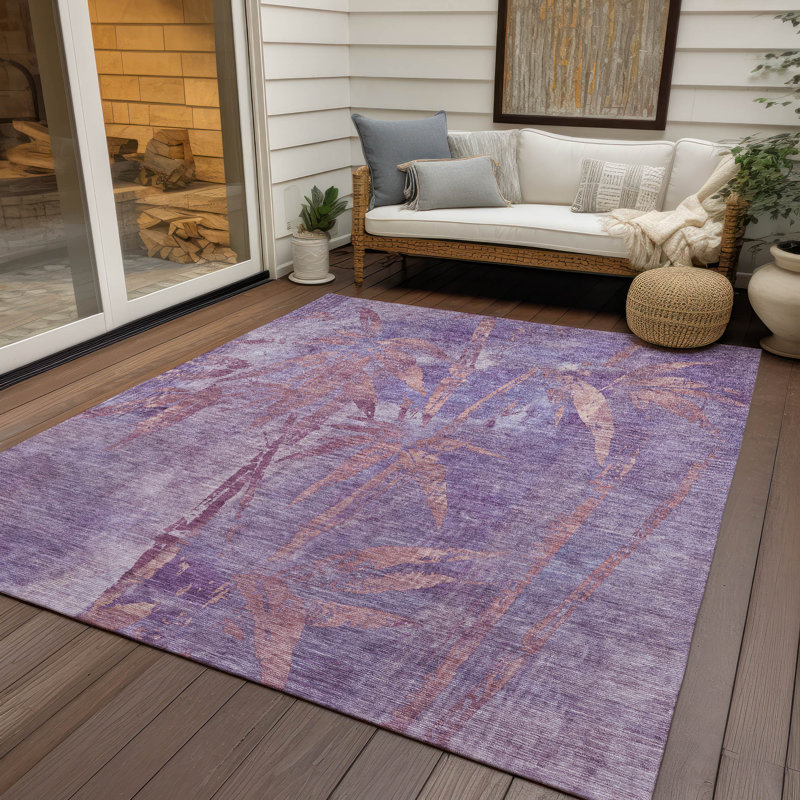 Machine Washable Indoor/Outdoor Lafferty ACN2222 Botanical Rug, Rectangle 2'6" x 3'10"