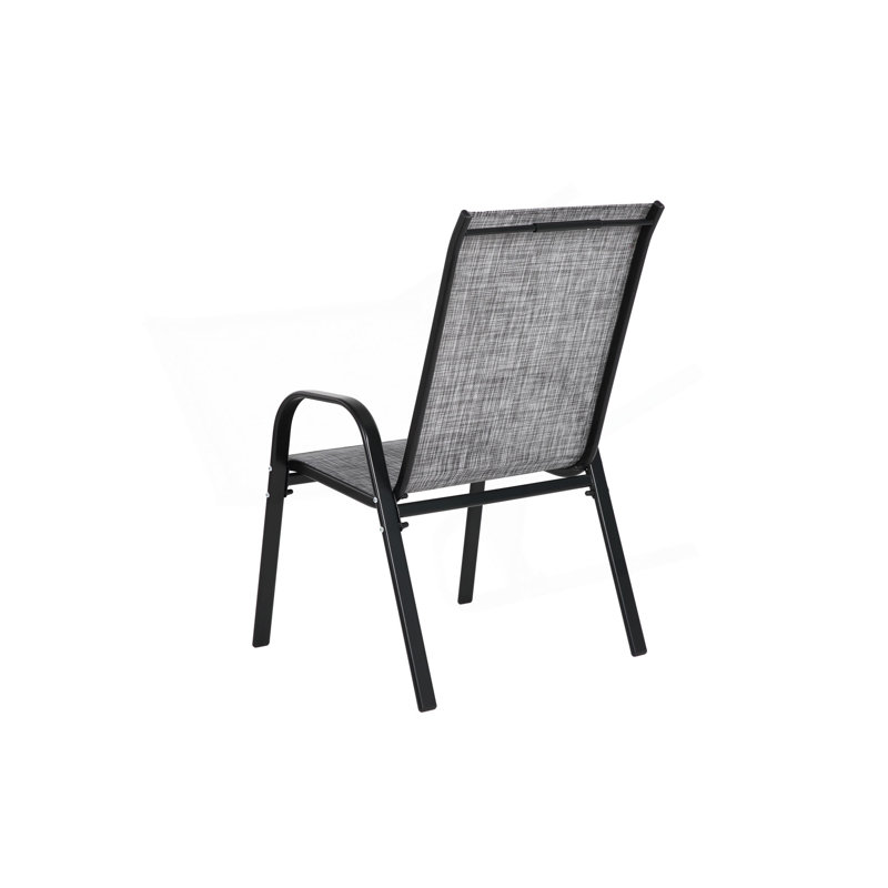 4 Piece Patio Chairs, Outdoor Camping Chairs With Breathable Textilene Fabric, Set Of 2 Garden Chairs With Armrest High Backrest For Garden Patio Pool Beach Yard Space Saving