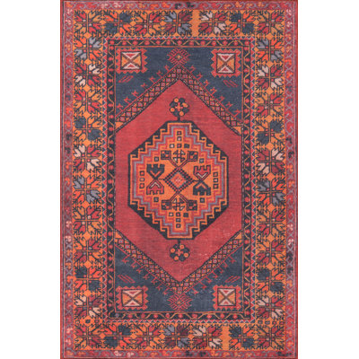 Isthia Red Blue Orange Oriental Rug