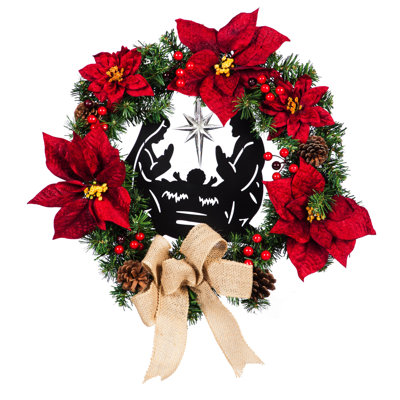 Faux Lighted 20'' Wreath