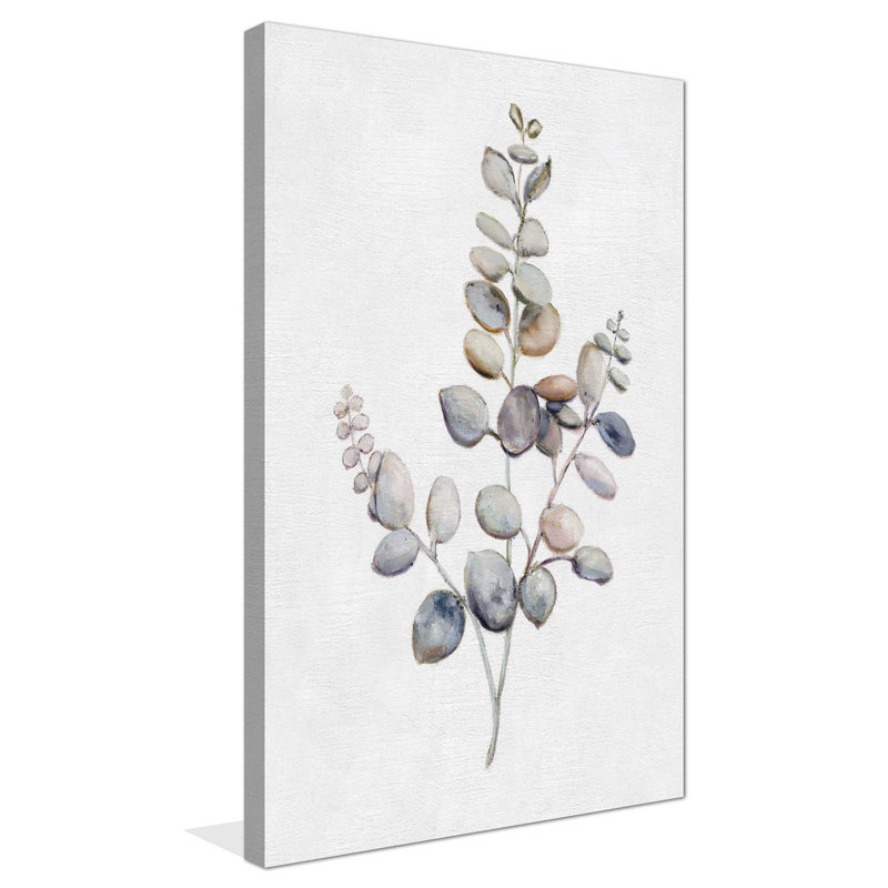 «Eucalyptus I» par Donna Brooks - Peinture, L 18 po x H 30 po, Toile tendue