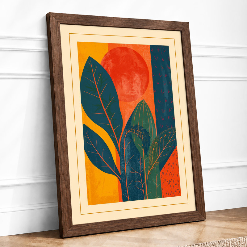 Plant In Warm Light Botanical - Print, Walnut, A1 - 84.1 x 59.4 cm