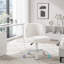 Chaise de bureau pivotante en faux alpaga et base blanche neige-294893517