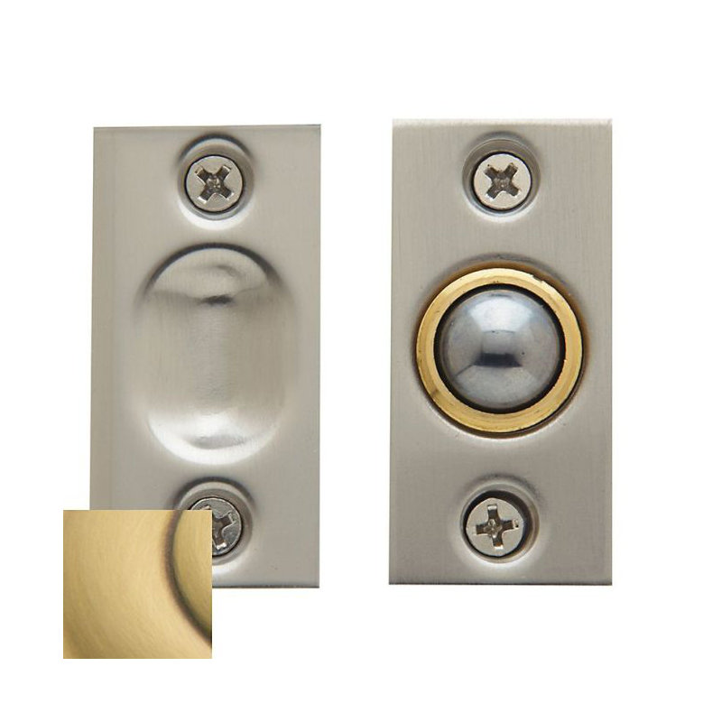 Adjustable Ball Catch for Jamb, Satin Brass and Brown