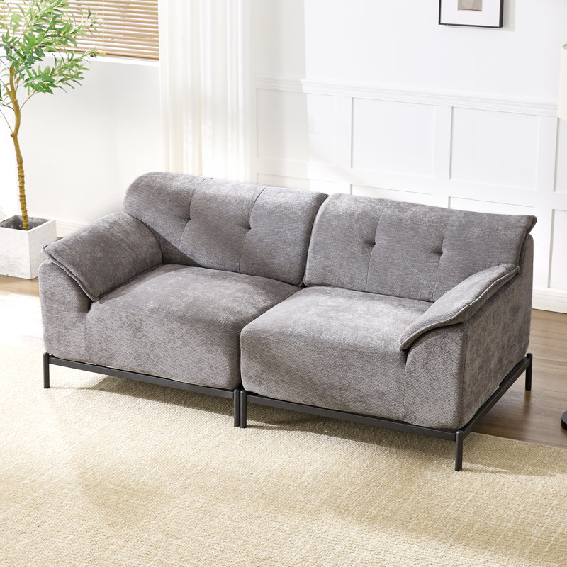 70.9" Upholstered Loveseat, Gray Chenille