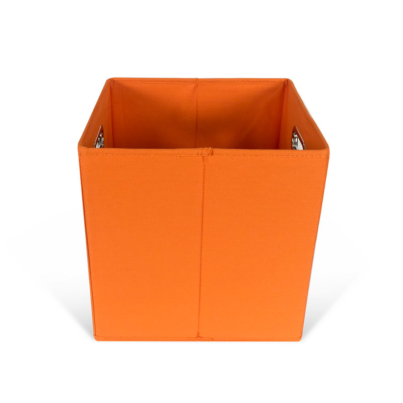 John Louis Home Canvas Cube Storage Bin, Orange
