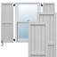 21 1/2"W x 24"H EnduraCore Composite, Four Board Framed Board-n-Batten Shutters, Moss Green (Per Pair - Hardware Not Included)-134531112