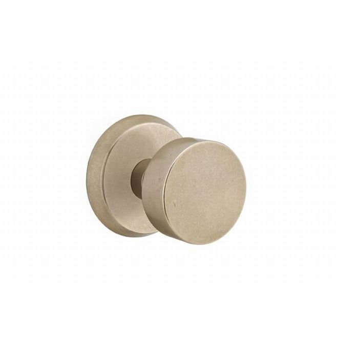 Emtek Dummy Knobset w/ Sandcast #2 Rosette and Round Knob, Tumbled White Bronze