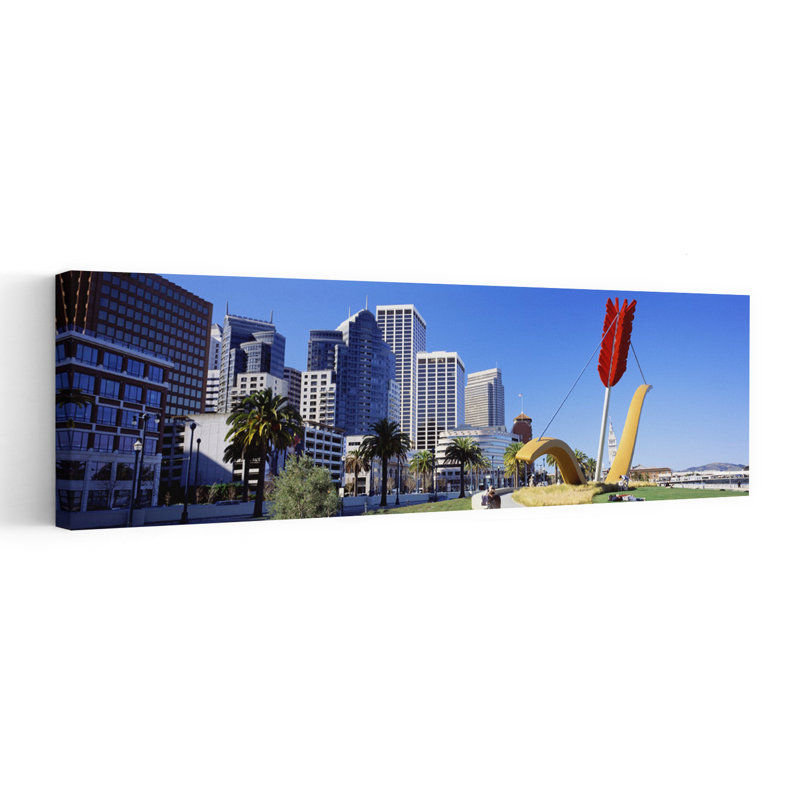 USA California San Francisco Claes Oldenburg sculpture 1 Piece Wrapped Canvas Panoramic Wall Art, 50.8 cm H x 152.4 cm W