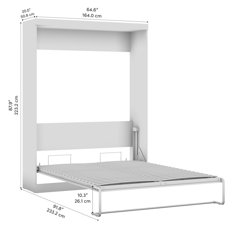 Velora Murphy Bed, Bark Gray/White, Queen