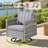 7 - Person Patio Furniture Set with Swivel Rocker, Outdoor Wicker Rattan Sectional Seating Group with Cushions, All Weather Sofa Conversation Set with Fire Pit Table for Garden Backyard-196904988
