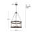 29" 5-Light Modern Farmhouse Drum Pendant Chandelier, Adjustable Height, Walnut Wood Style + Galvanized Steel Finish