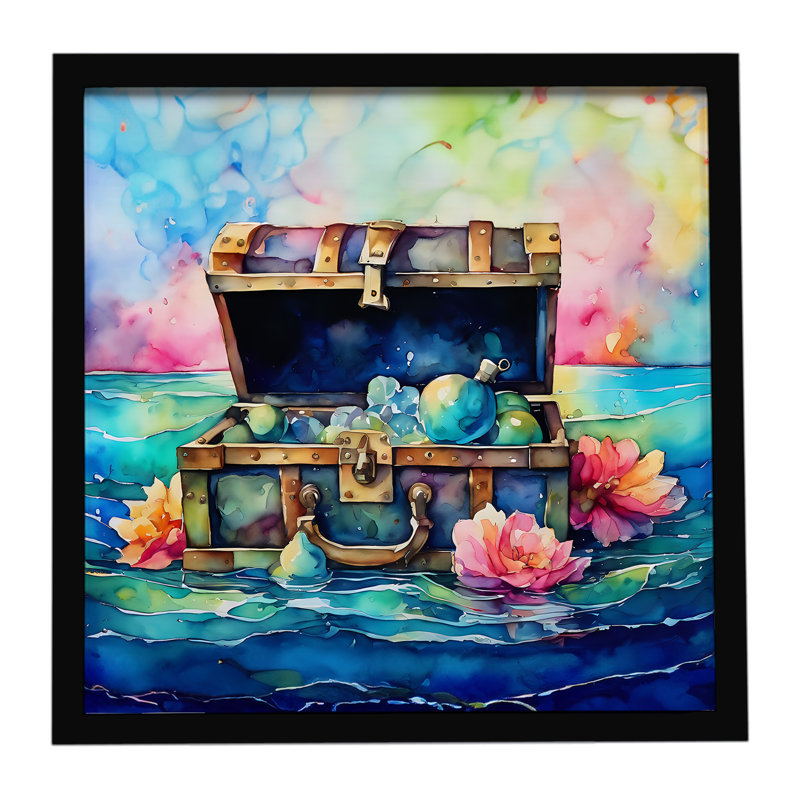 Treasure Chest Framed Metal Print