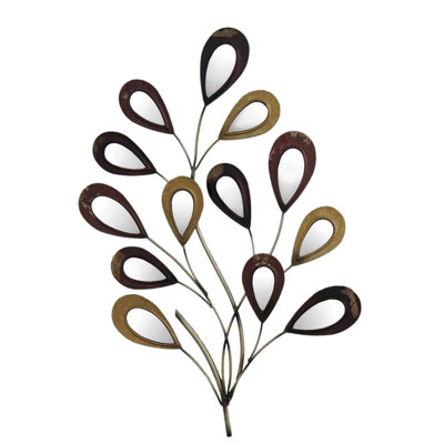 Geo moderne feuilles Sculpture decoration murale