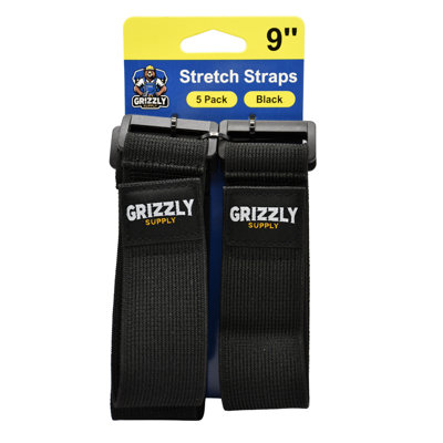 9" Hook and Loop Stretch Strap 5/pk
