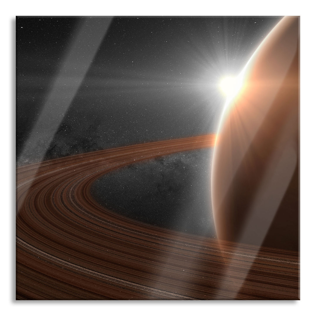 Planet Saturn in Space - Unframed Graphic Art on Glass