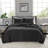 3 Piece Quilt Set Black Full/Queen
