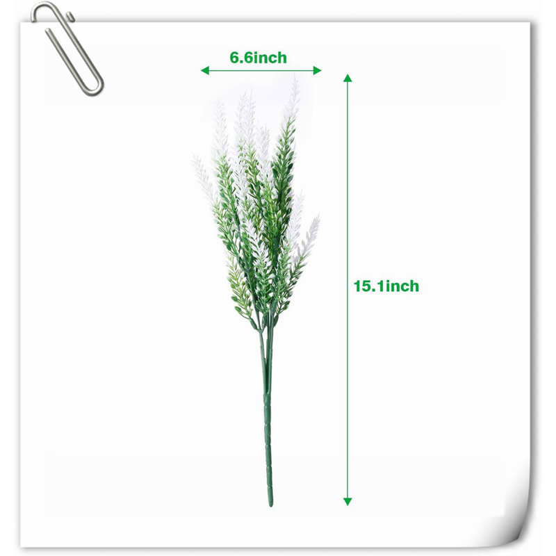 20 paquets de fleurs de lavande artificielles résistantes aux rayons UV en plein air, Blanc classique
