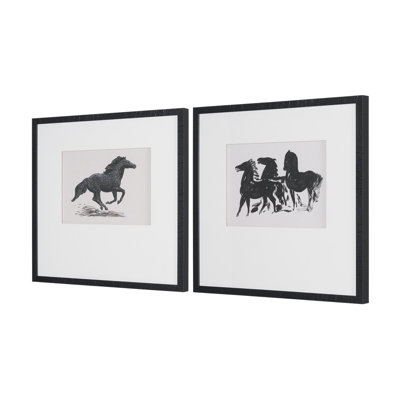 Zwarte Paarden Print by Leo Gestel
