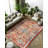 Anatolia Collection Digital Print Cotton-Polyester Orange Floral Rug-1805134166