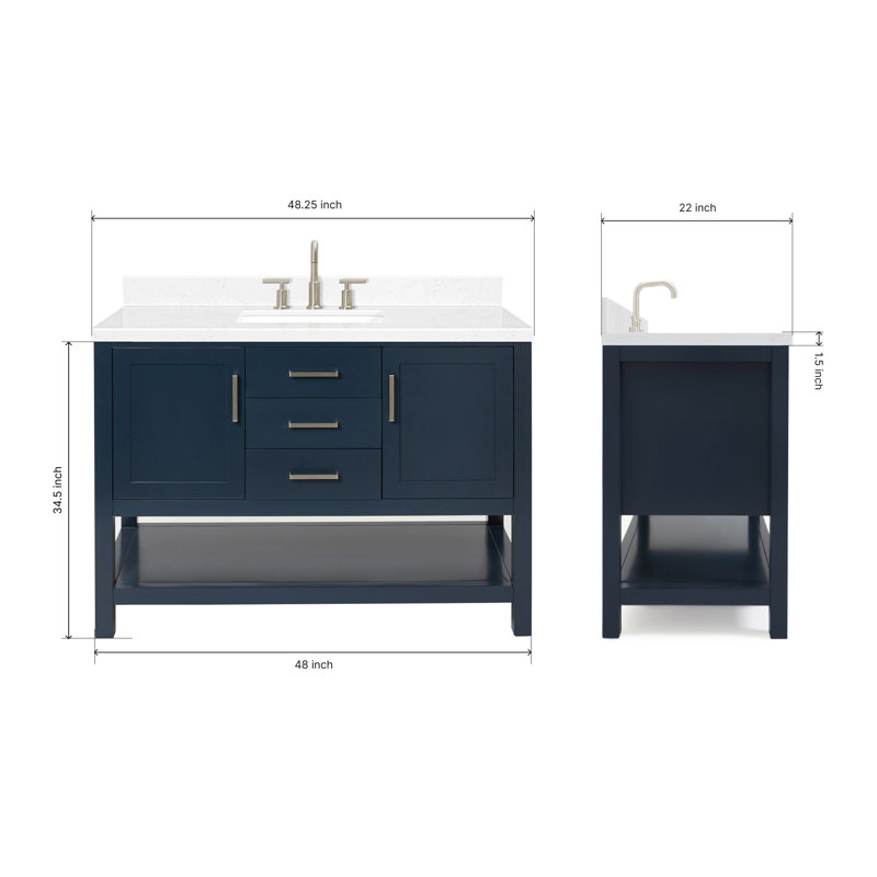 Bayhill 48.25'' W Single Vanity, Midnight Blue