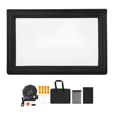Écran de projection gonflable de 20 pi, écran de cinéma gonflable extérieur avec écran de soufflerie d'air de 250 W Écran de soufflage en tissu Oxford pour cour extérieure, cinéma maison, soirée à thème