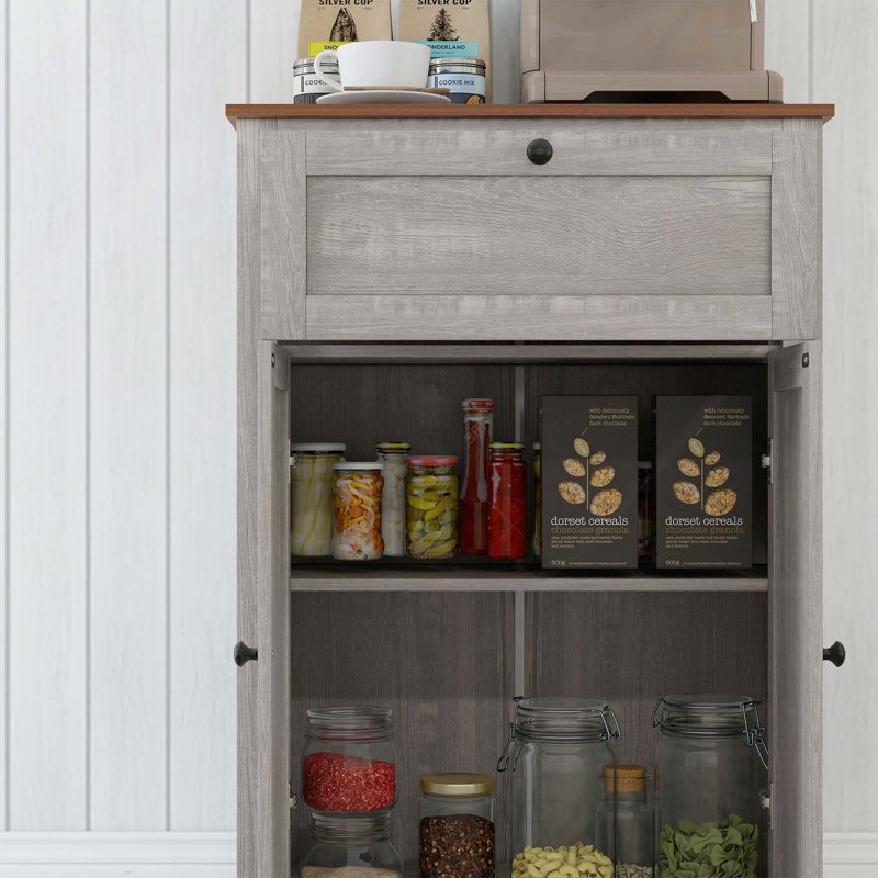 Buffet d'appoint Farmhouse Barn Door, Gris clair