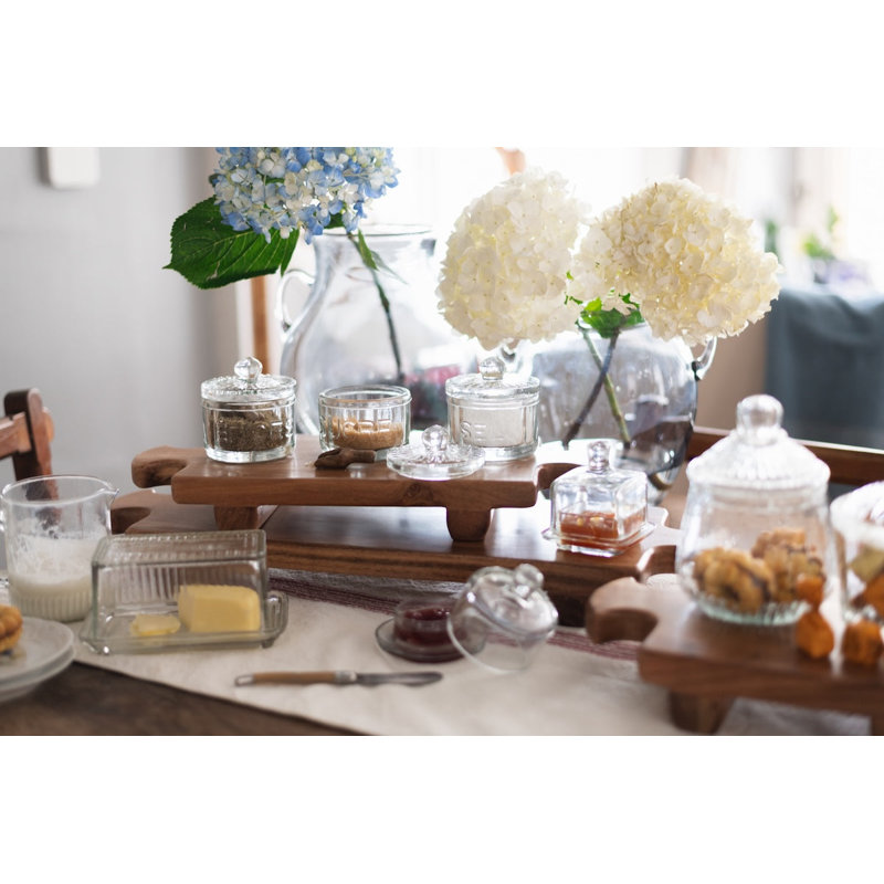 Normandy Wood Riser Footed Tray, Medium