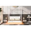 Lit plateforme à baldaquin à DEL blanc pour chambre à grand lit, tête de lit traditionnelle, taille à installation rapide avec auvent, look épuré, performance durable-759585681