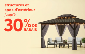 structures et spas d'extérieur en solde