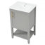 Meuble-lavabo de 20 po avec lavabo, armoire de salle de bain avec porte à fermeture douce, support de rangement et tablette ouverte, gris