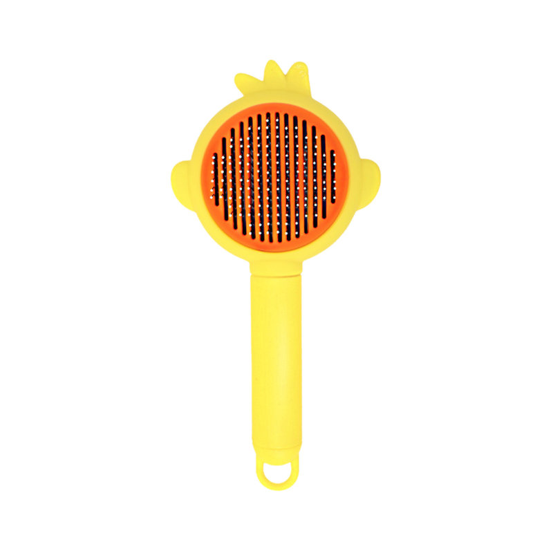 Brosse de toilettage autonettoyante pour chien en acier inoxydable 7,9 x 3,9 x 1,6 po Pet Comb, jaune, Jaune