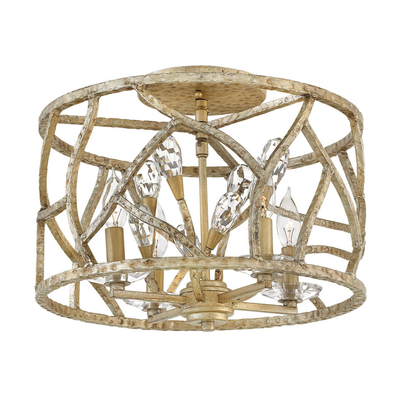 Diandre 4 - Light 16" Caged Drum Semi Flush Mount