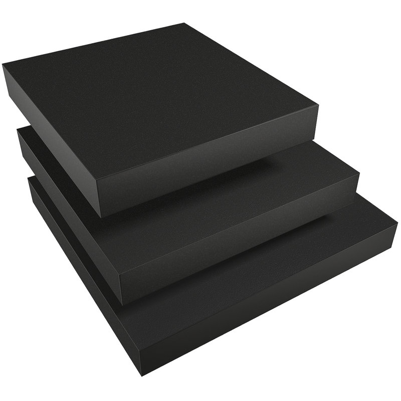 Suad 3 Piece Square Floating Shelf, Black