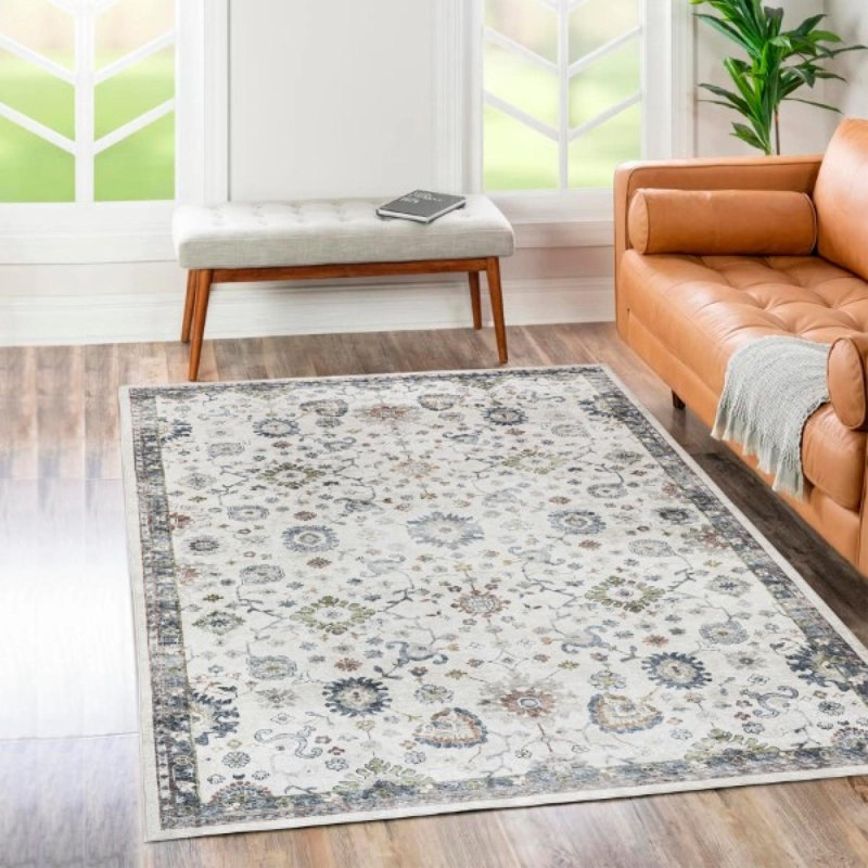 Brio Patterned Washable Non Slip Modern Rug, Rectangle 2'6" x 4'2"