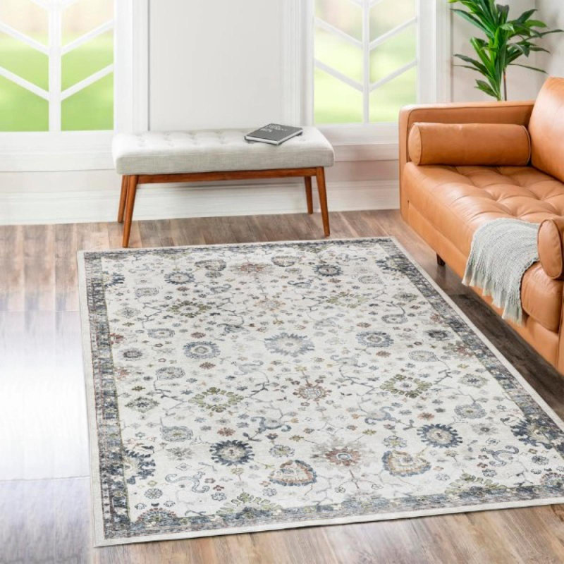 Tapis moderne à motif antidérapant et lavable Brio, Rectangle 4 pi x 6 pi