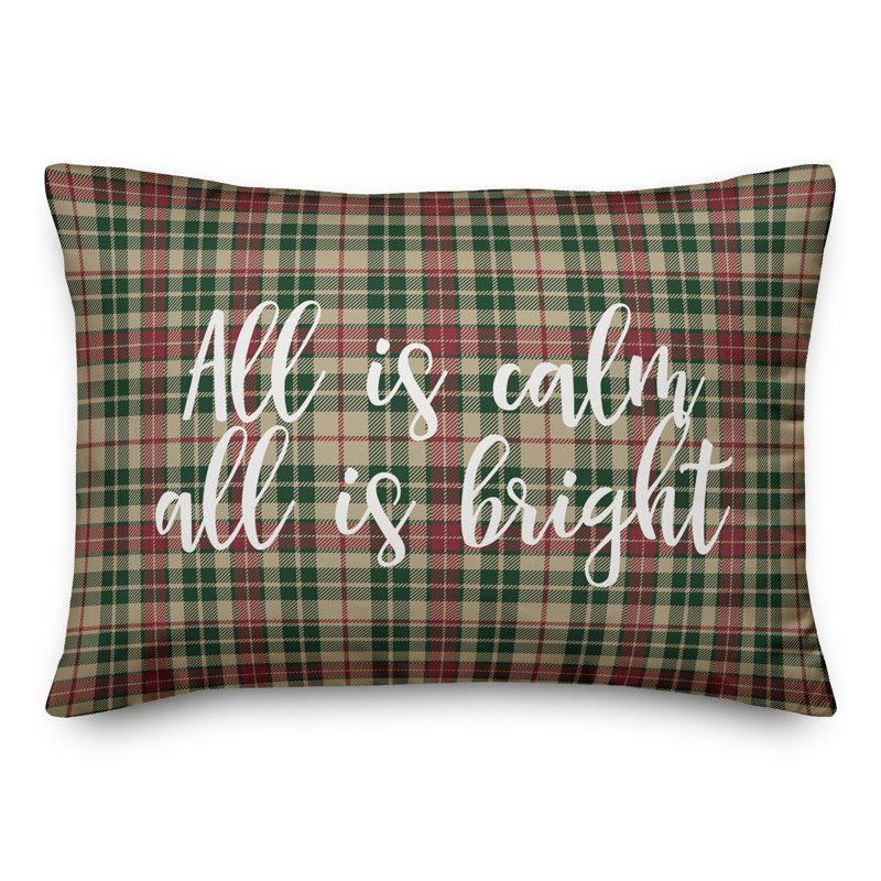  Coussin lombaire en tartan All is Calm, All is Bright