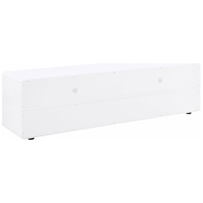 White High Gloss 2 - Drawer Tv Stand By , Supports Up To 75 Inches Tv, Sleek And Stand, Finish, Stains, For 70 79 Televisions, Modern Style, Low Profile Frame, Build