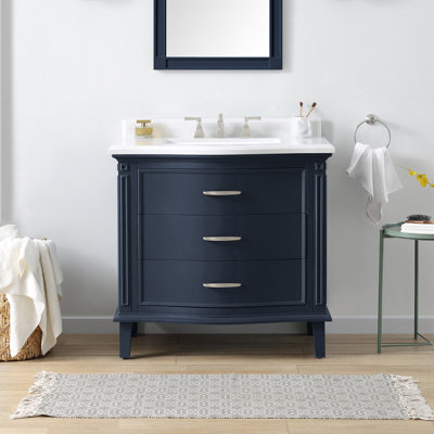 Ensemble de meuble-lavabo sur pied simple 36 po avec comptoir et lavabo Mira