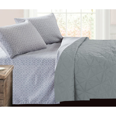 Microfiber Percale Geometric Sheet Set