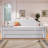 Full Size Upholstered Daybed with LED Belt, Trundle and Three Storage Drawers, Beige Finish-2126344614