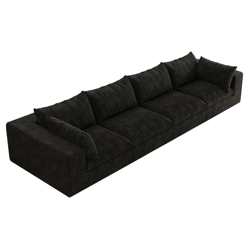 Canapé de 157,6 po Cloud, tissu en velours côtelé, sièges profonds, conception à deux couches, coussin amovible, sans assemblage, combinaison à faire soi-même pour le salon, la chambre à coucher, la salle de conférence, un appartement