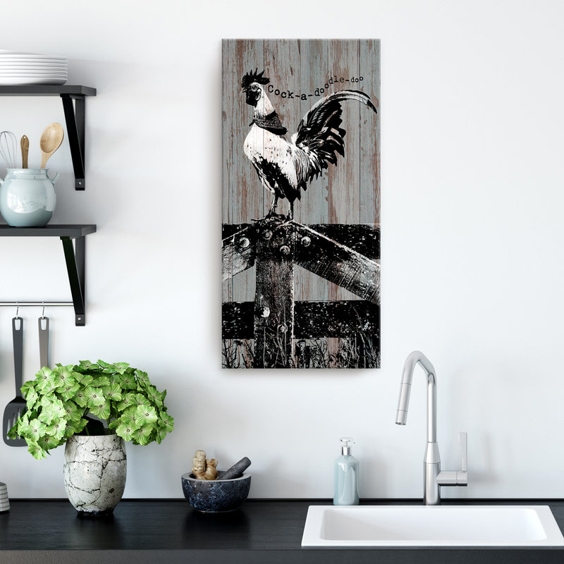 Charmant coq par Olivia Rose - impression sur toile tendue, H 48 po x l 24 po x P 1,5 po