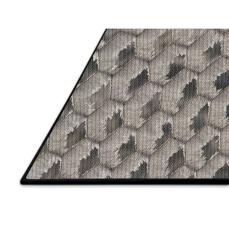 Tapis gris Power Loom, Rectangle 5 pi x 7 pi