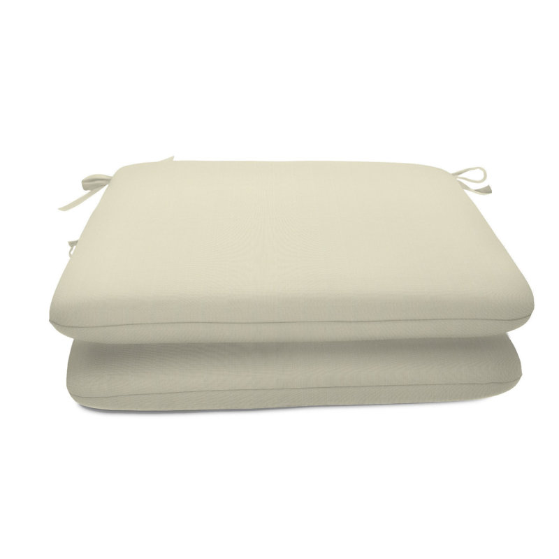 Sunbrella Indoor/Outdoor Reversible Seat Cushion, 18" W x 18" D, Spectrum Eggshell