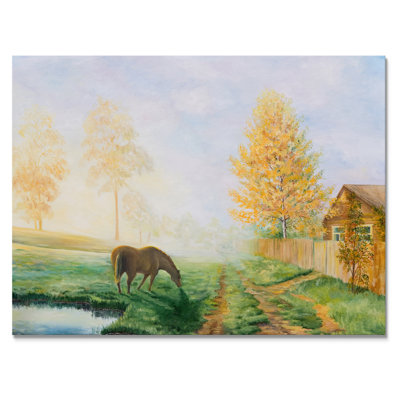 " Grazing Horse In Rural Landscape "