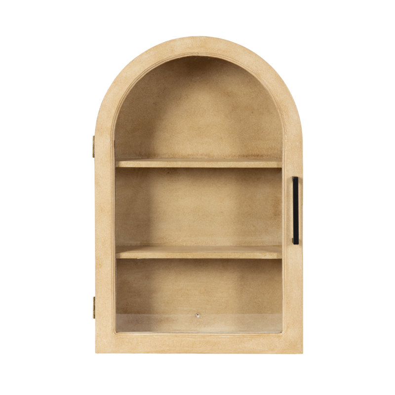 Wood Arched Cabinet for Wall Storage, Natural