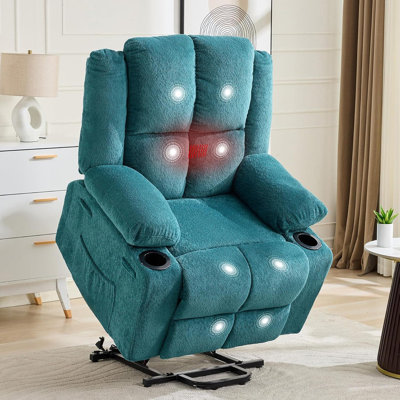 Fauteuil inclinable électrique surdimensionné avec massage et chaleur, surdimensionné 135 ° pour les personnes âgées